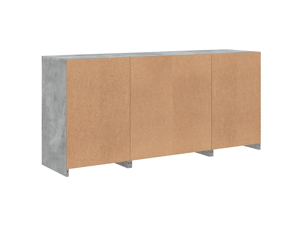 Sideboard mit LED-Leuchten Betongrau 142,5x37x67 cm