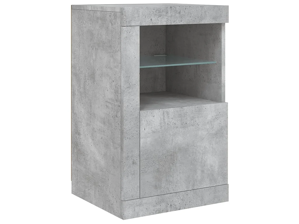 Sideboard mit LED-Leuchten Betongrau 142,5x37x67 cm
