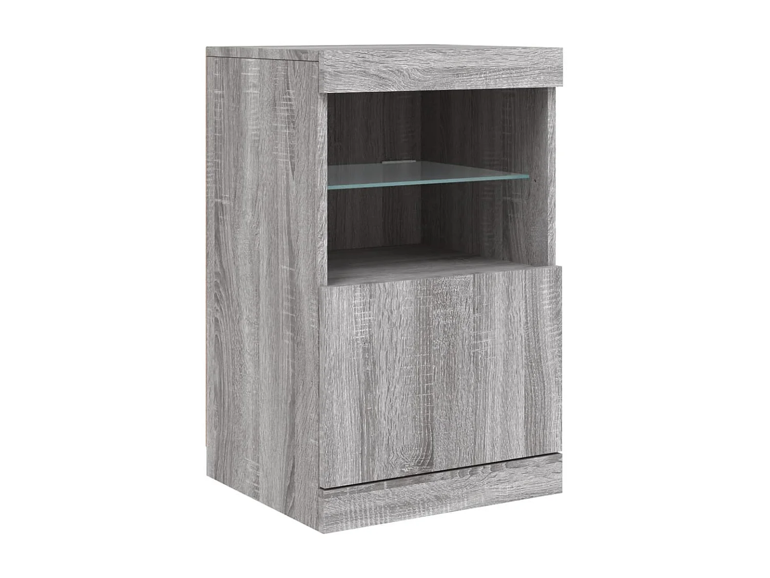Buffet avec lumières LED sonoma gris 123x37x67 cm