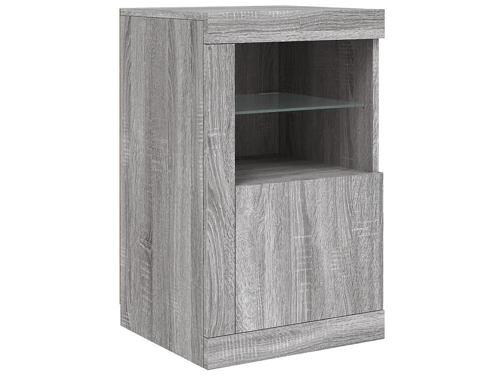 Dressoir met LED-verlichting 123x37x67 cm grijs sonoma eiken