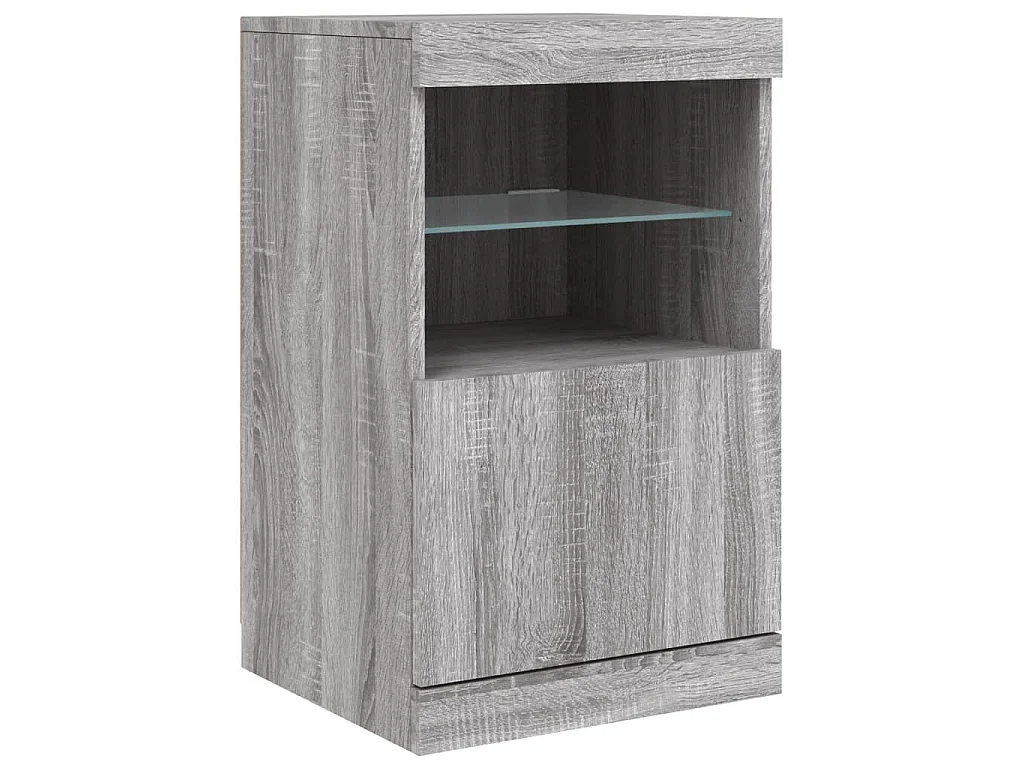 Dressoir met LED-verlichting 123x37x67 cm grijs sonoma eiken