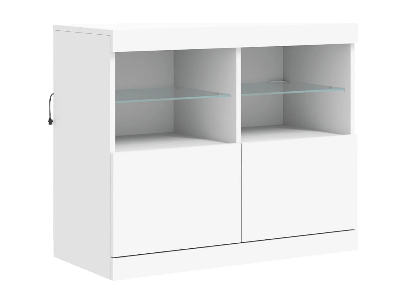 Credenza con Luci LED Bianca 163x37x67 cm