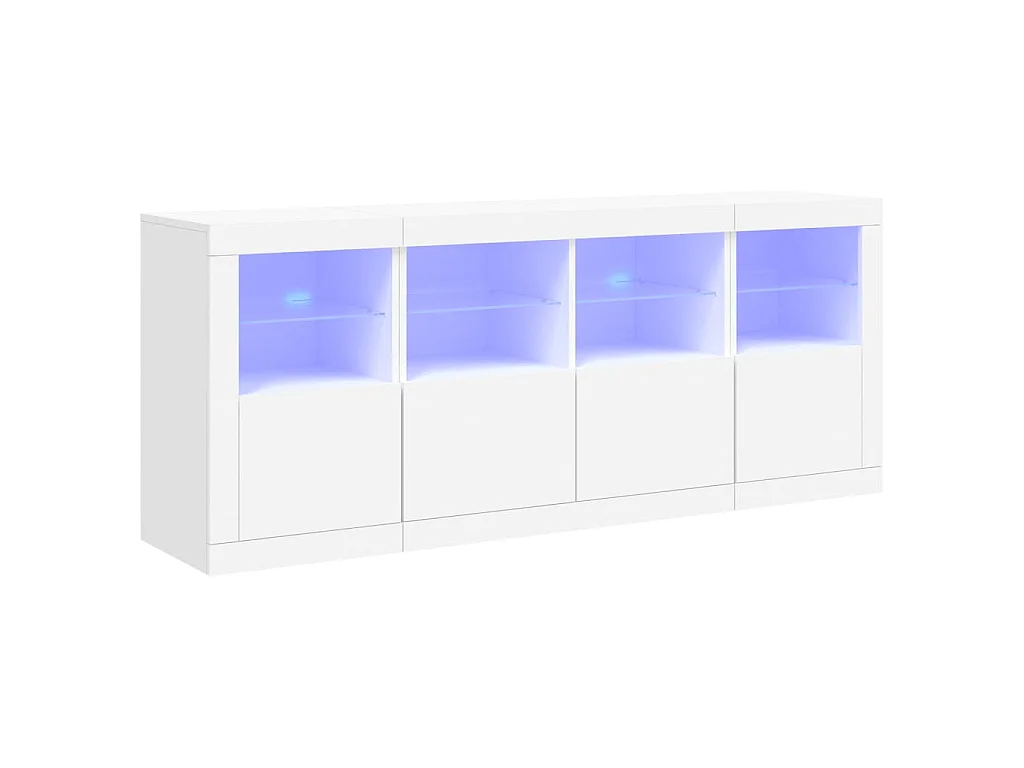 Buffet avec lumières LED blanc 163x37x67 cm