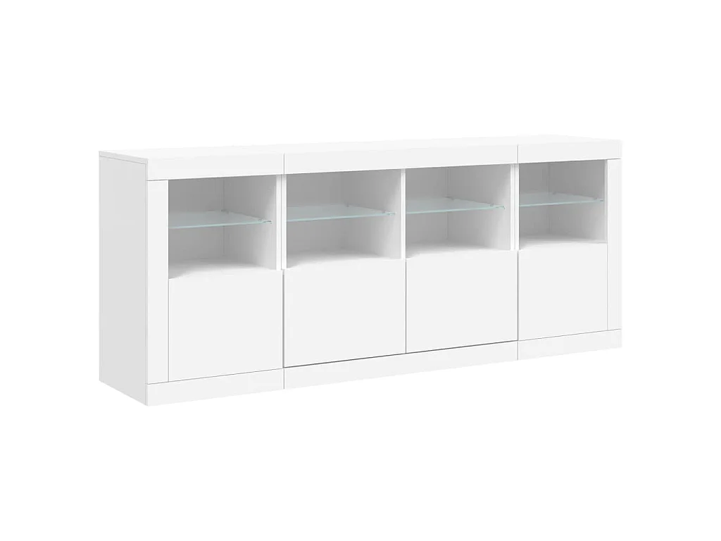 Buffet avec lumières LED blanc 163x37x67 cm
