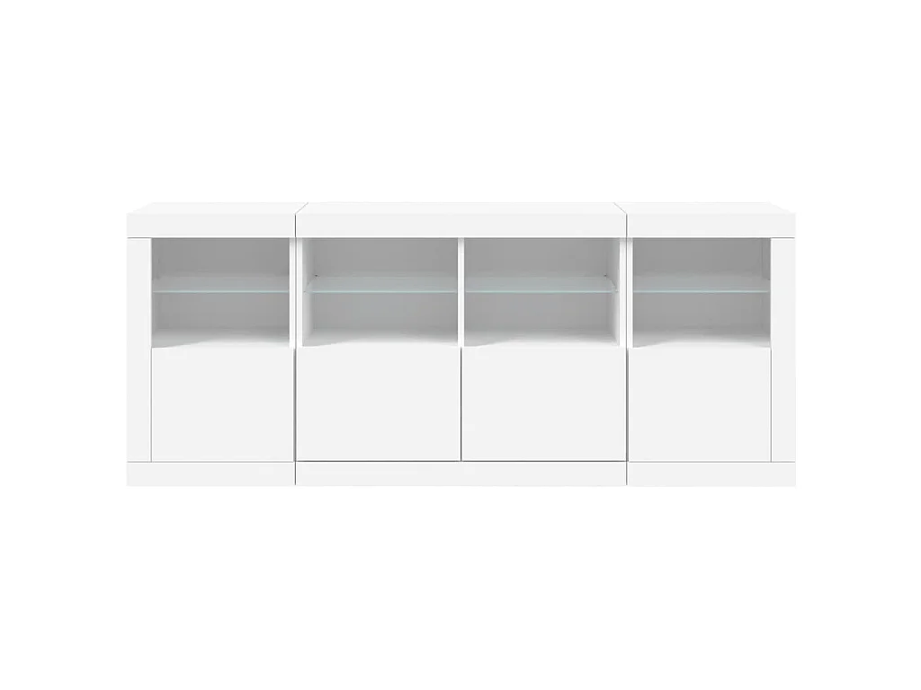 Buffet avec lumières LED blanc 163x37x67 cm