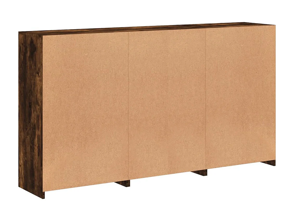 Credenza con Luci LED Rovere Fumo 181,5x37x100 cm