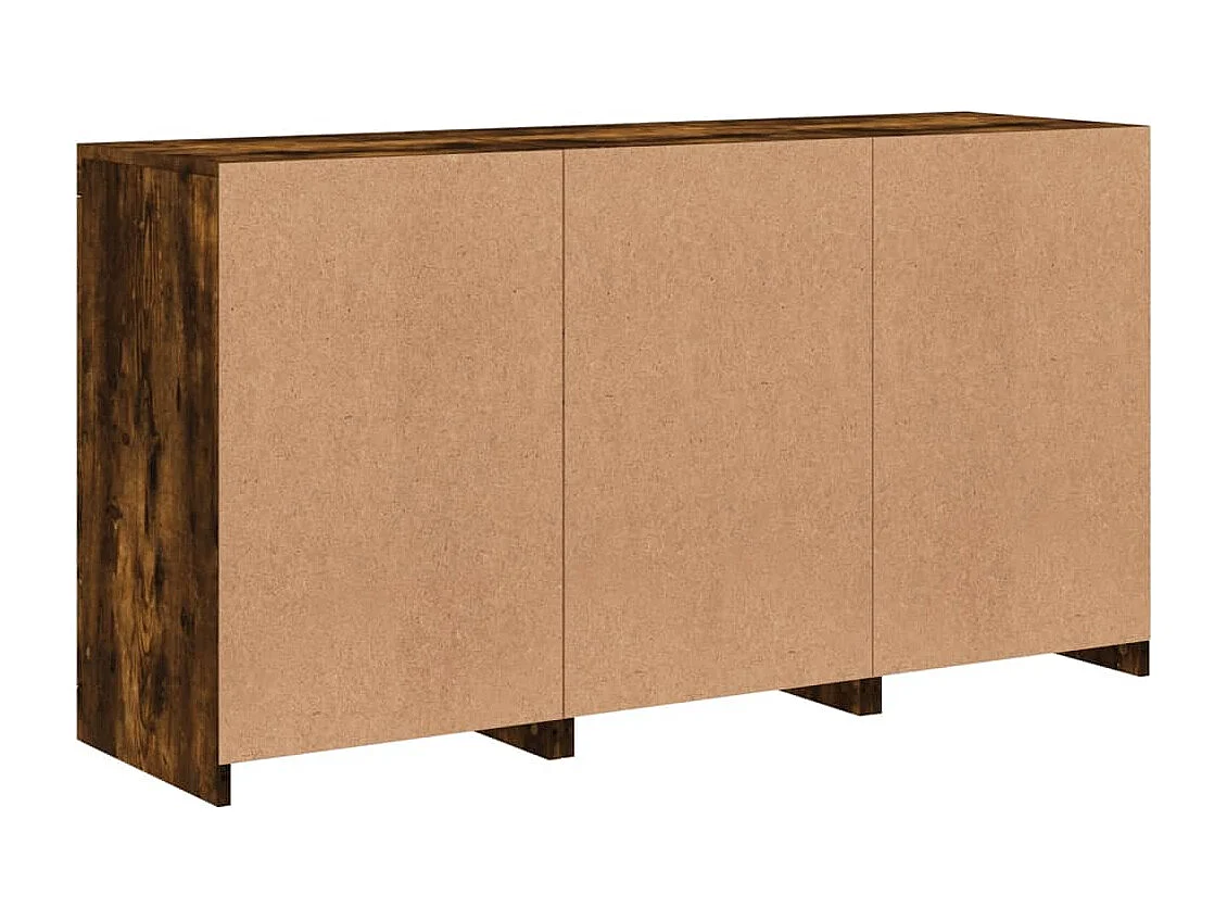 Sideboard mit LED-Leuchten Räuchereiche 123x37x67 cm