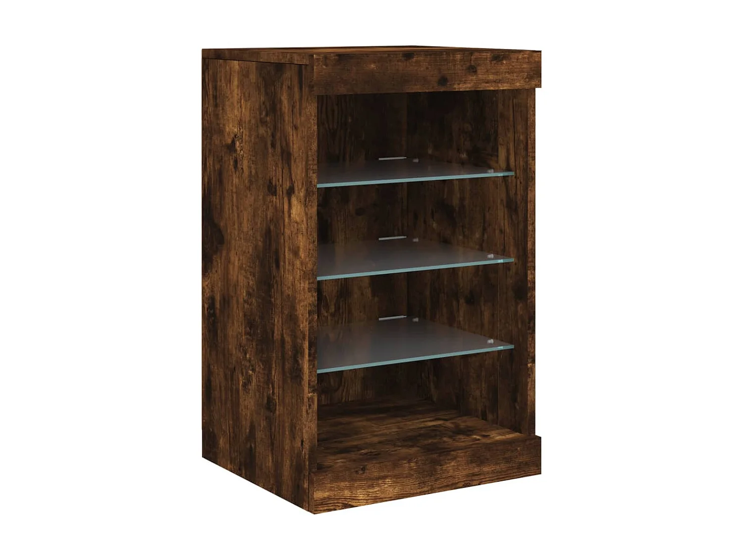 Buffet avec lumières LED chêne fumé 123x37x67 cm