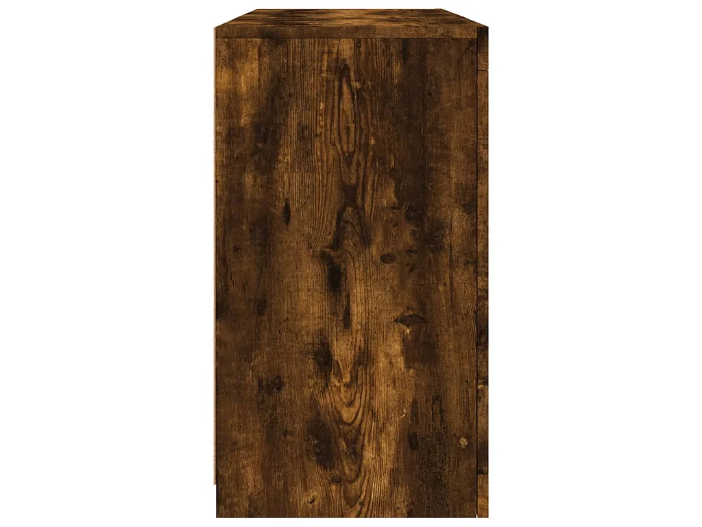 Buffet avec lumières LED chêne fumé 123x37x67 cm