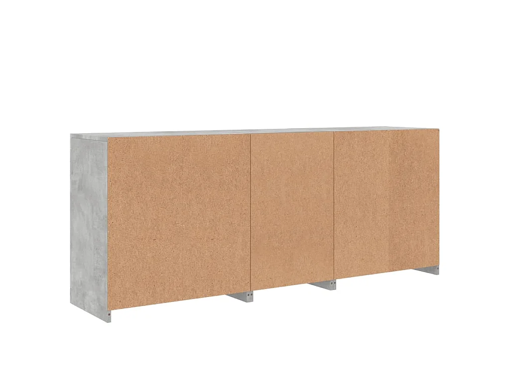 Buffet avec lumières LED gris béton 181,5x37x67 cm