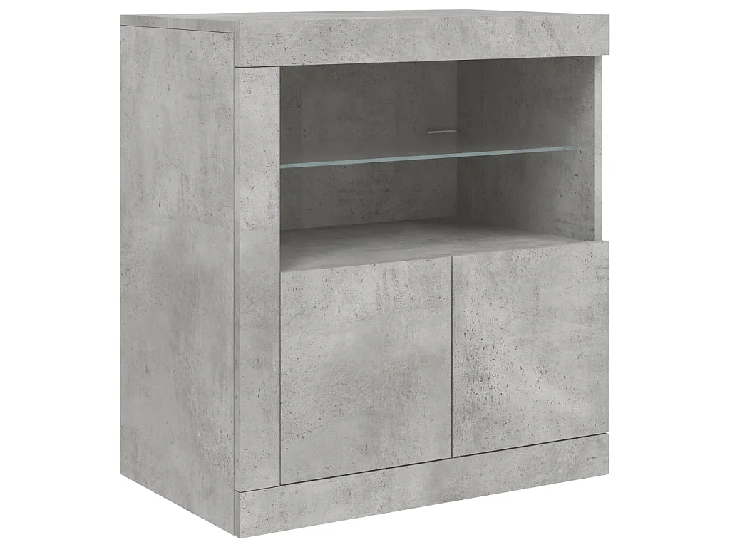 Buffet avec lumières LED gris béton 181,5x37x67 cm