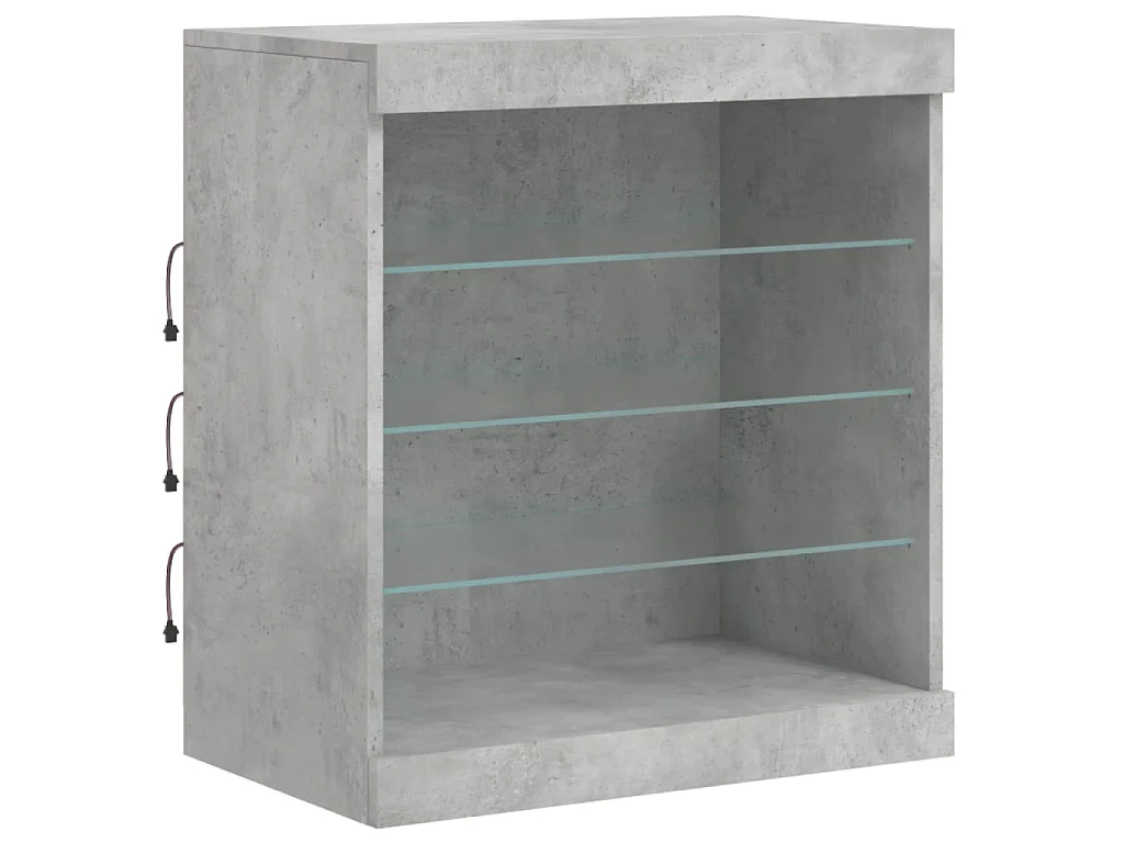 Sideboard mit LED-Leuchten Betongrau 181,5x37x67 cm