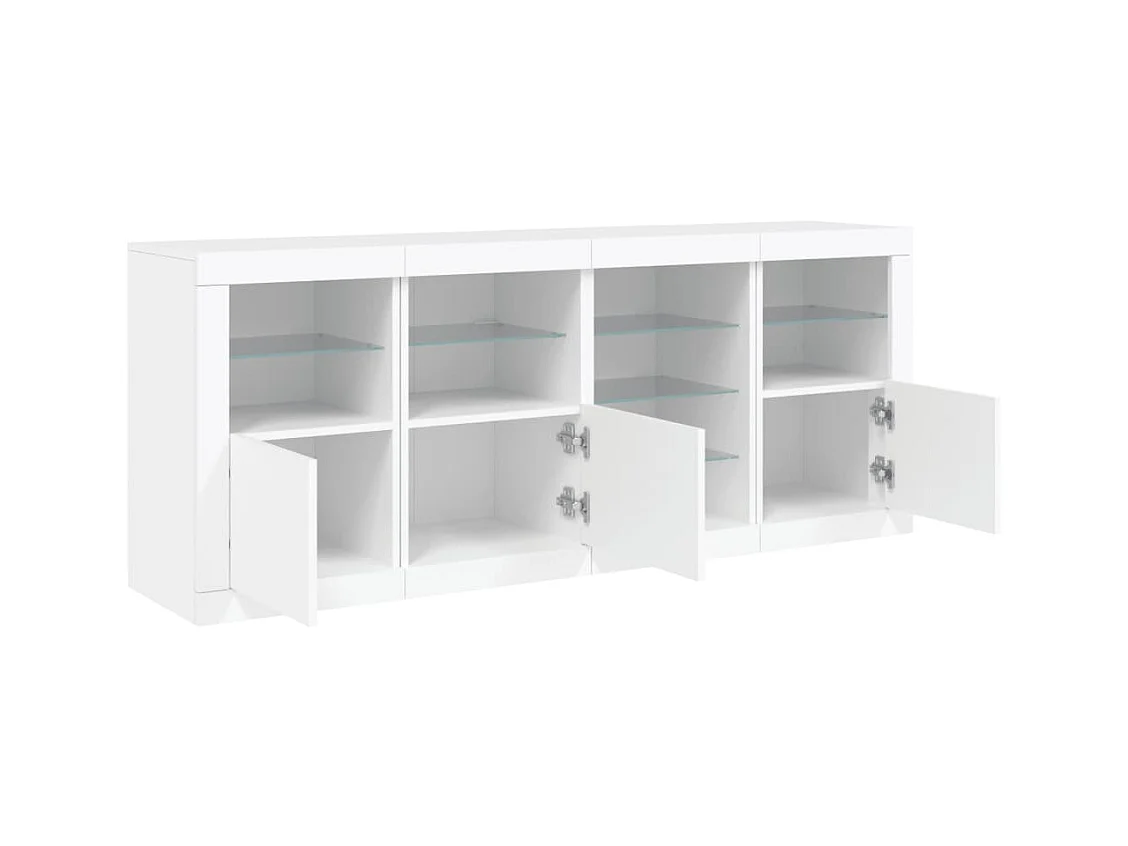 Aparador com luzes LED 164x37x67 cm branco