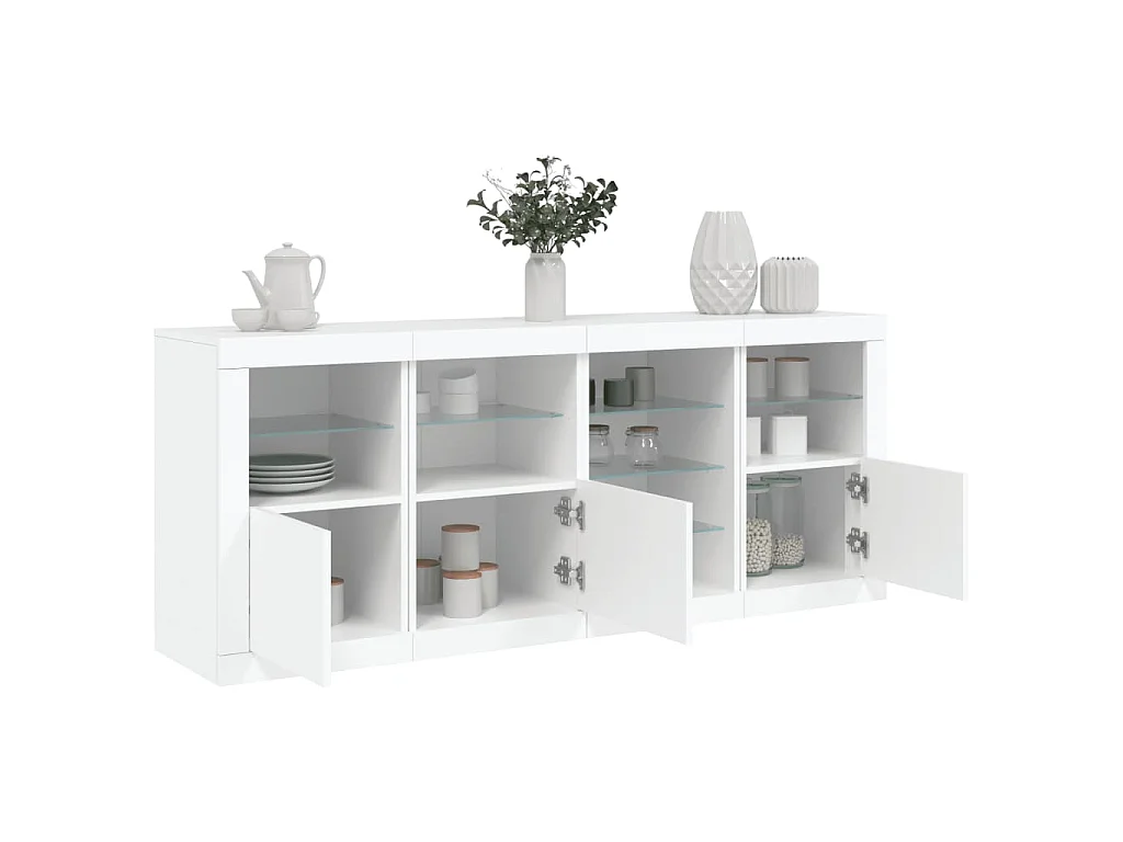 Dressoir met LED-verlichting 164x37x67 cm wit