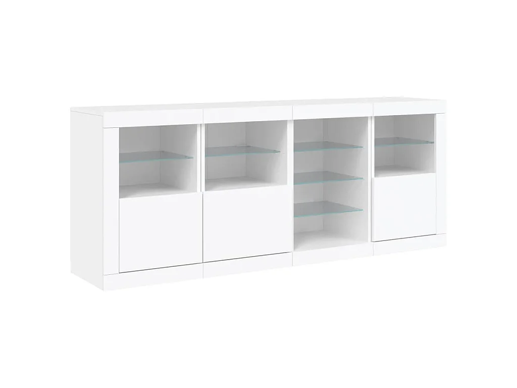 Dressoir met LED-verlichting 164x37x67 cm wit