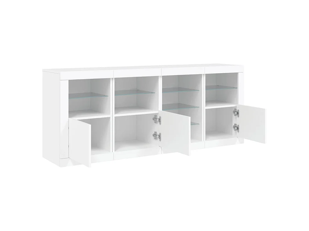Dressoir met LED-verlichting 164x37x67 cm wit