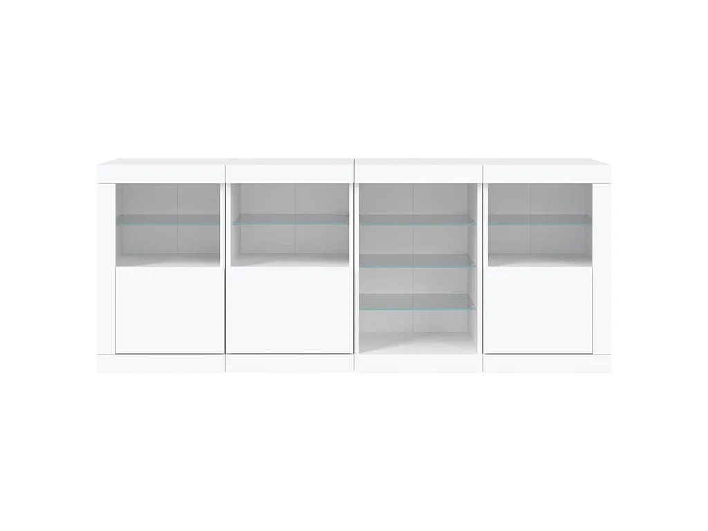 Dressoir met LED-verlichting 164x37x67 cm wit