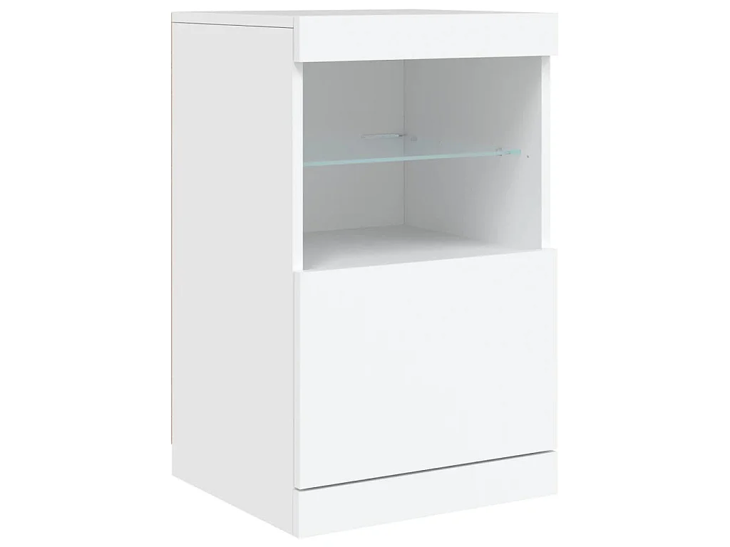 Buffet avec lumières LED blanc 164x37x67 cm