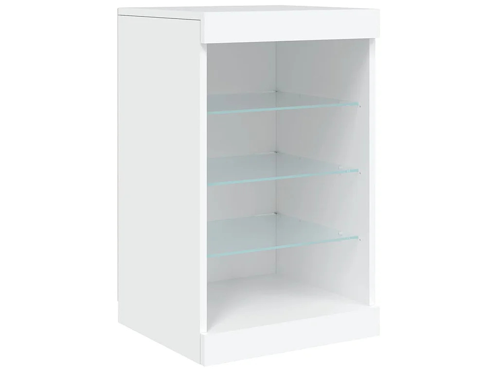 Buffet avec lumières LED blanc 164x37x67 cm
