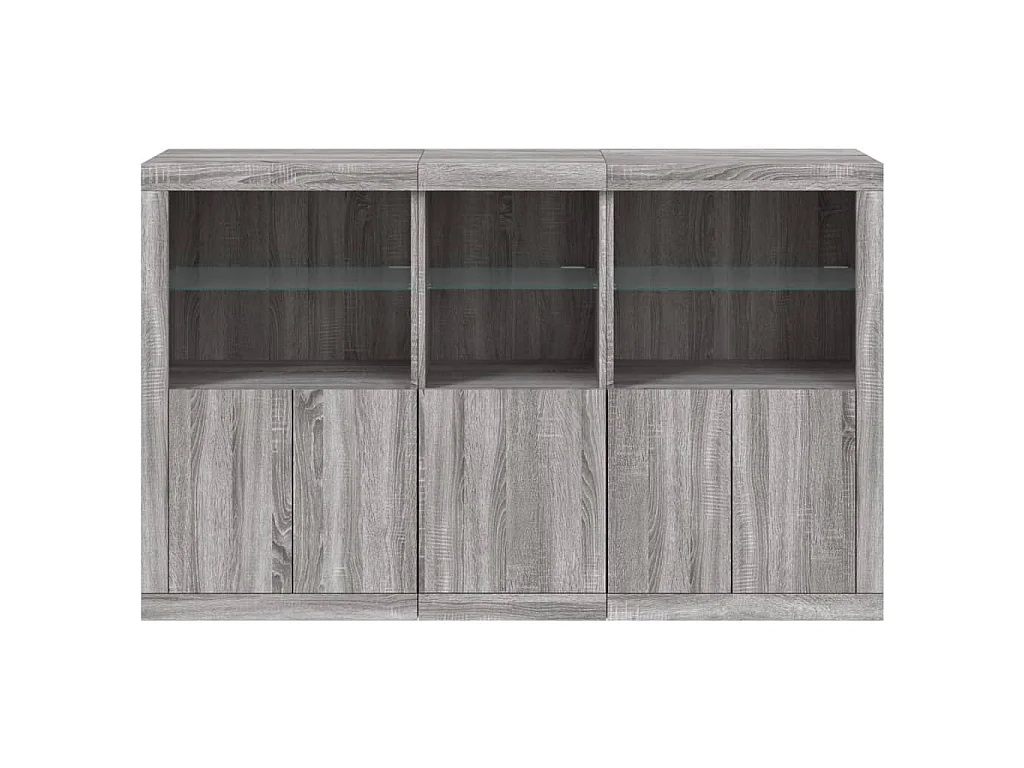 Aparador com luzes LED 162x37x100 cm cinzento sonoma