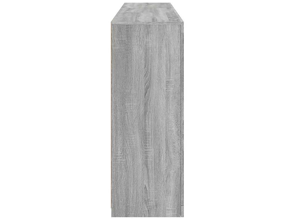 Aparador com luzes LED 162x37x100 cm cinzento sonoma