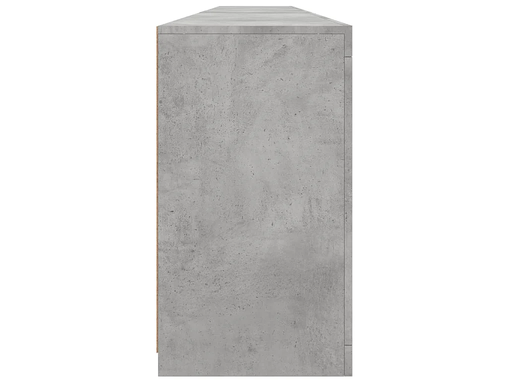 Buffet avec lumières LED gris béton 283x37x67 cm