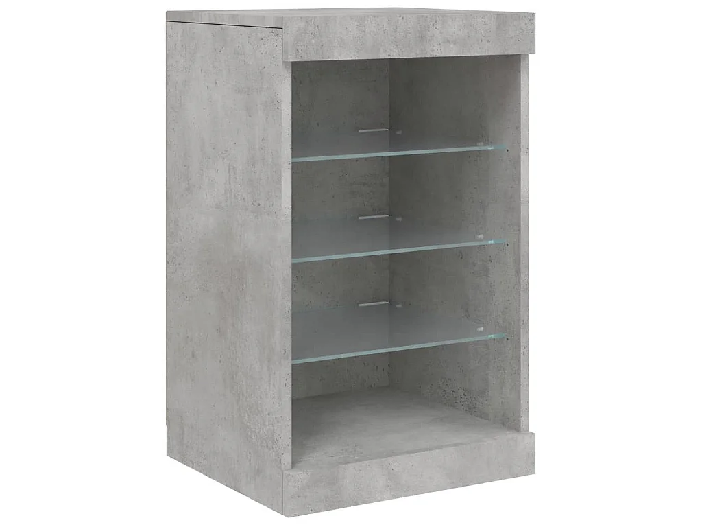 Buffet avec lumières LED gris béton 283x37x67 cm