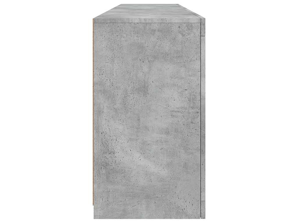 Buffet avec lumières LED gris béton 164x37x67 cm