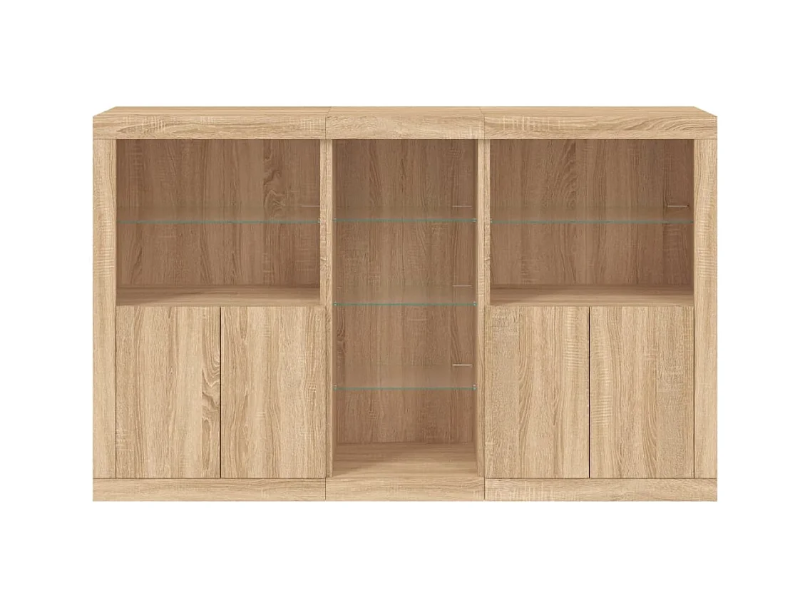 Dressoir met LED-verlichting 162x37x100 cm sonoma eikenkleurig