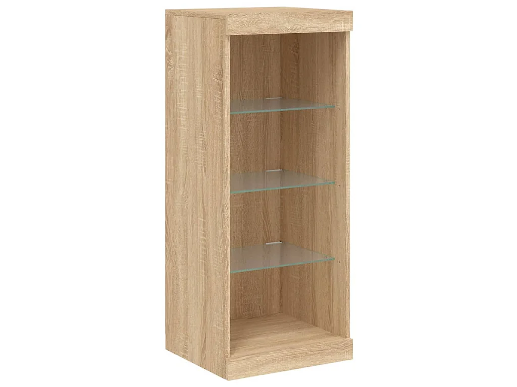 Buffet avec lumières LED chêne sonoma 162x37x100 cm