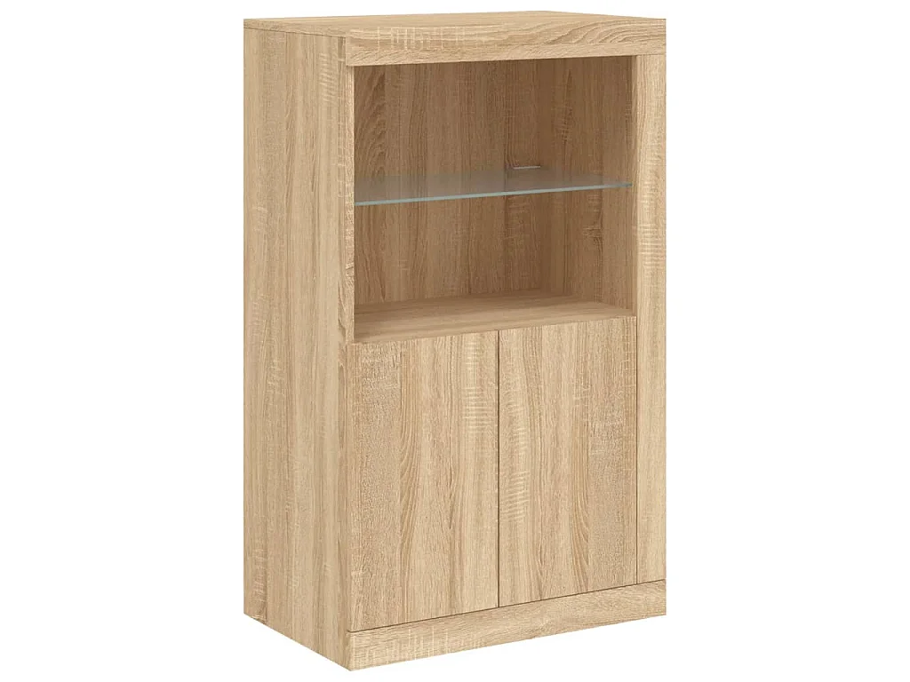 Buffet avec lumières LED chêne sonoma 162x37x100 cm