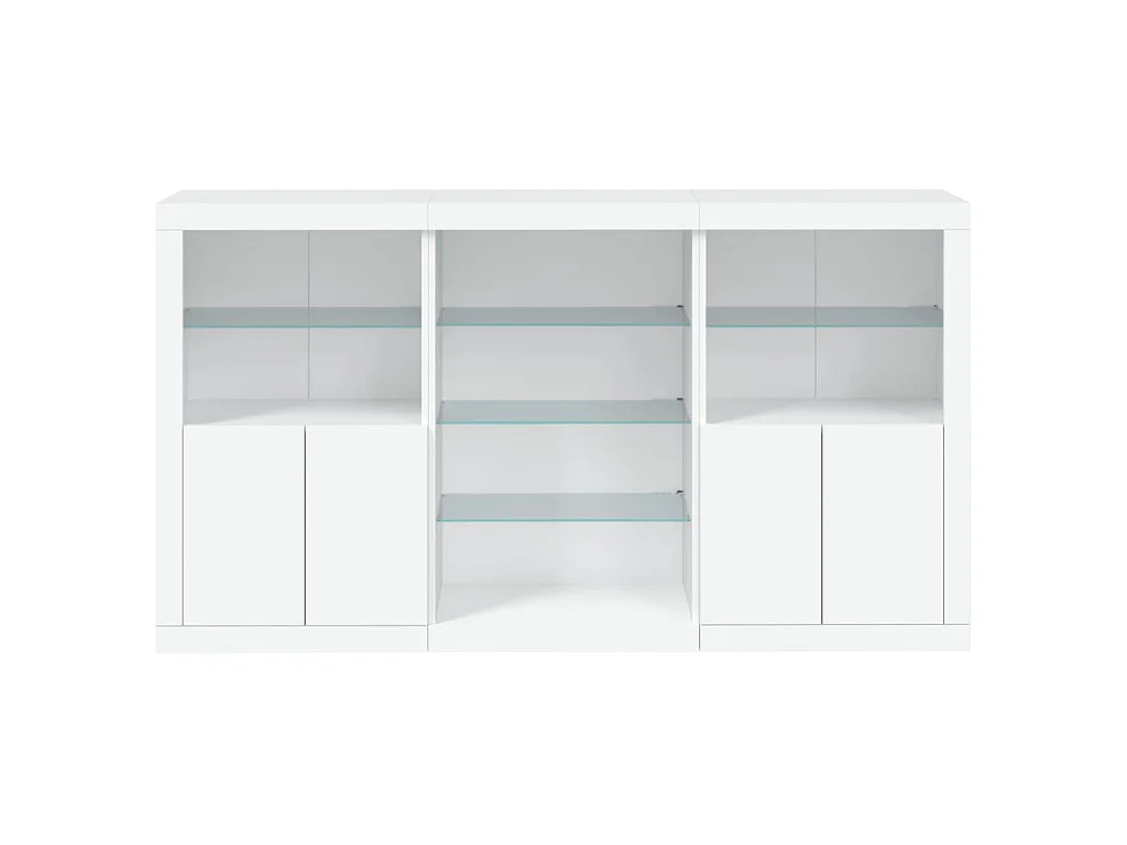 Aparador com luzes LED 181,5x37x100 cm branco