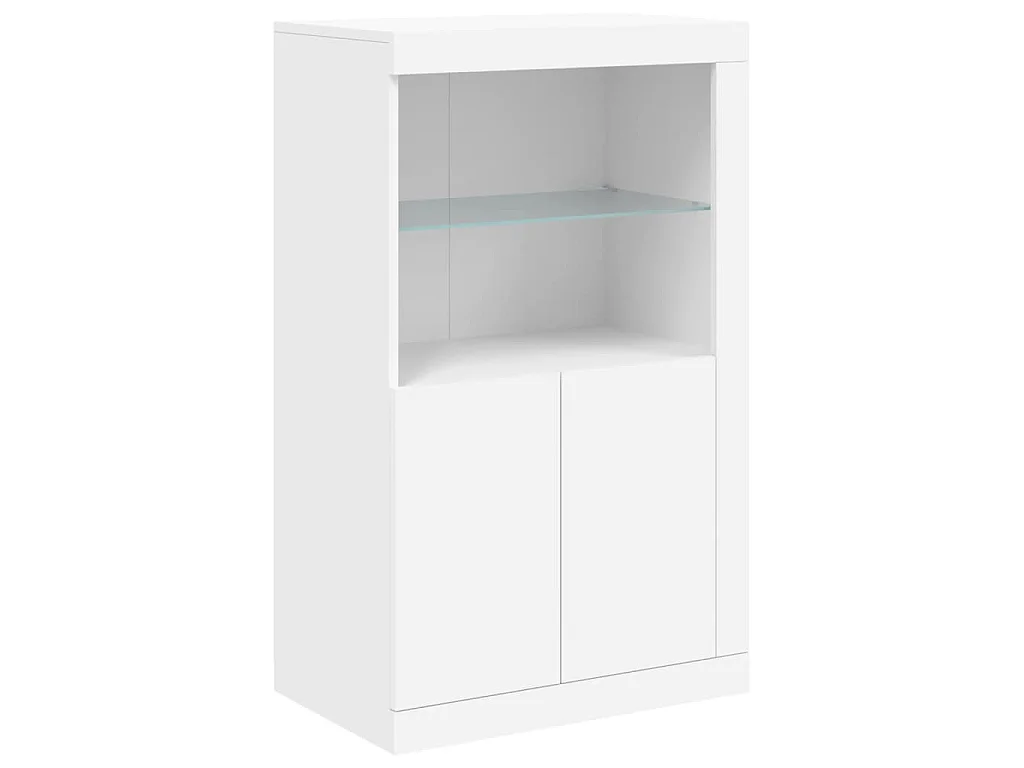 Aparador com luzes LED 181,5x37x100 cm branco