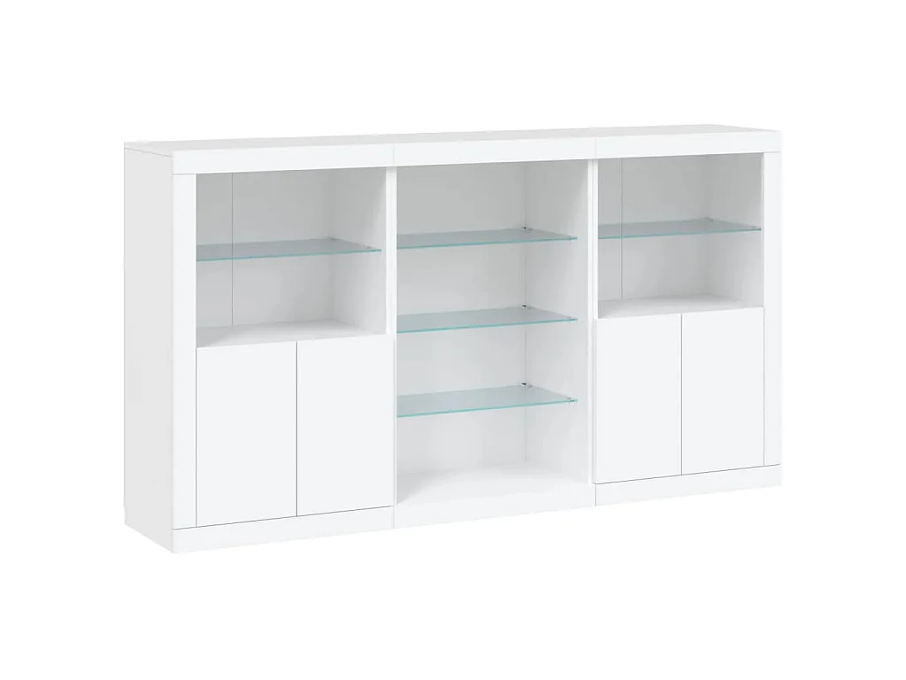 Buffet avec lumières LED blanc 181,5x37x100 cm