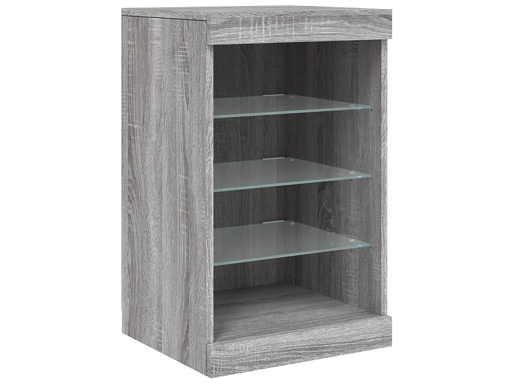 Buffet avec lumières LED sonoma gris 283x37x67 cm