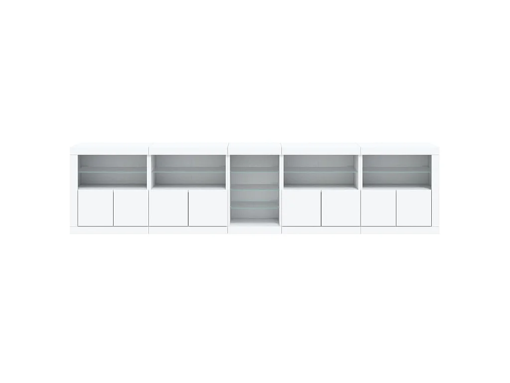 Aparador com luzes LED 283x37x67 cm branco