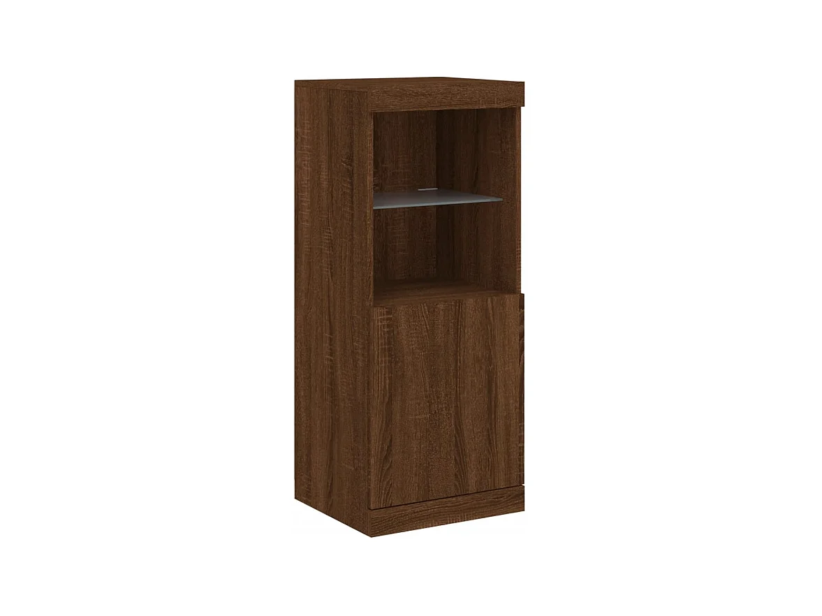 Buffet avec lumières LED chêne marron 162x37x100 cm