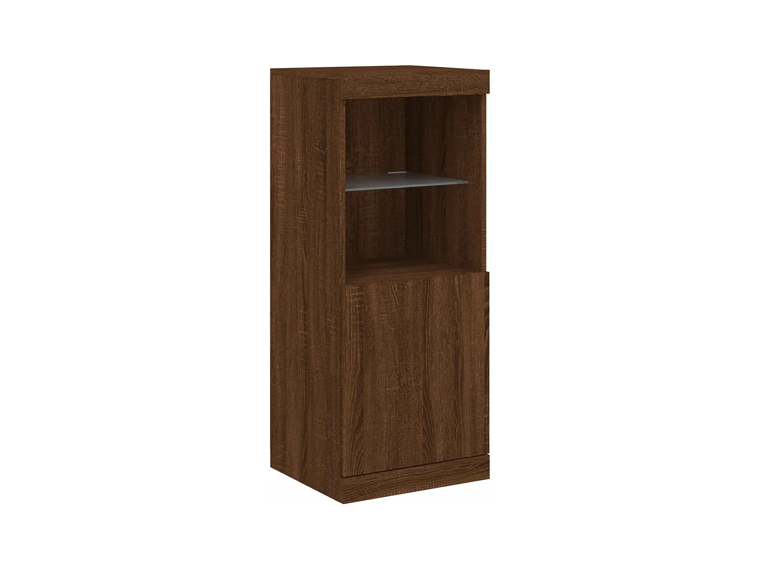 Buffet avec lumières LED chêne marron 162x37x100 cm