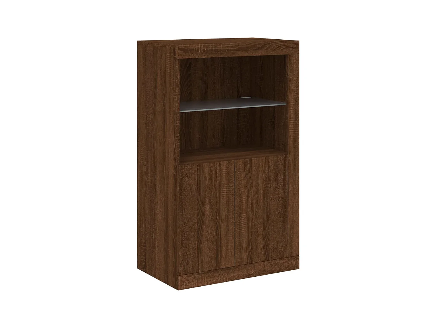 Credenza con Luci LED Rovere Marrone 162x37x100 cm
