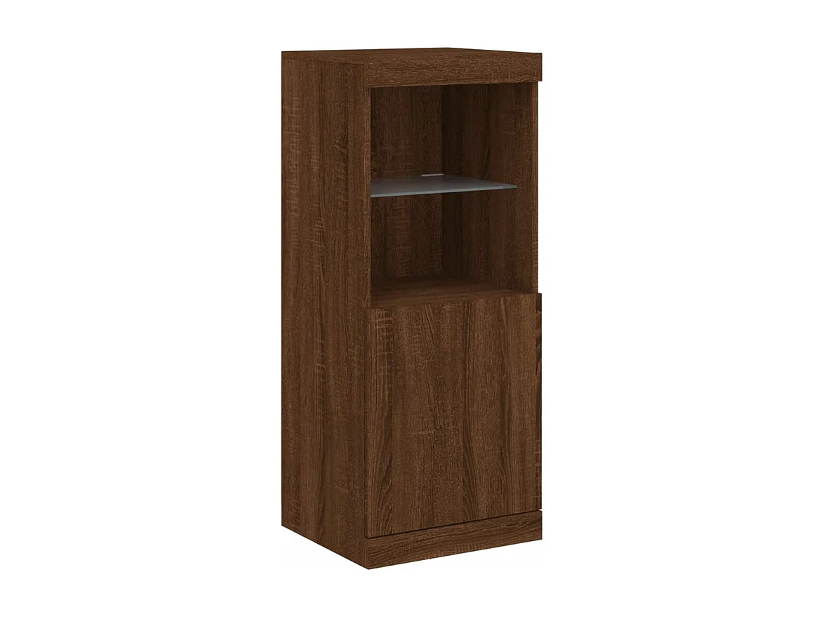 Credenza con Luci LED Rovere Marrone 162x37x100 cm
