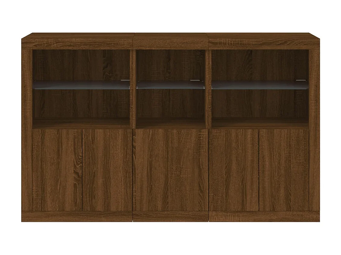Credenza con Luci LED Rovere Marrone 162x37x100 cm