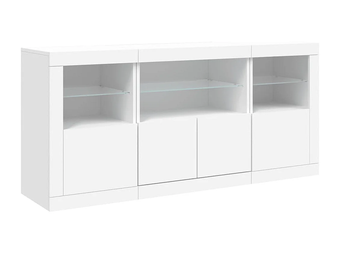 Buffet avec lumières LED blanc 142,5x37x67 cm
