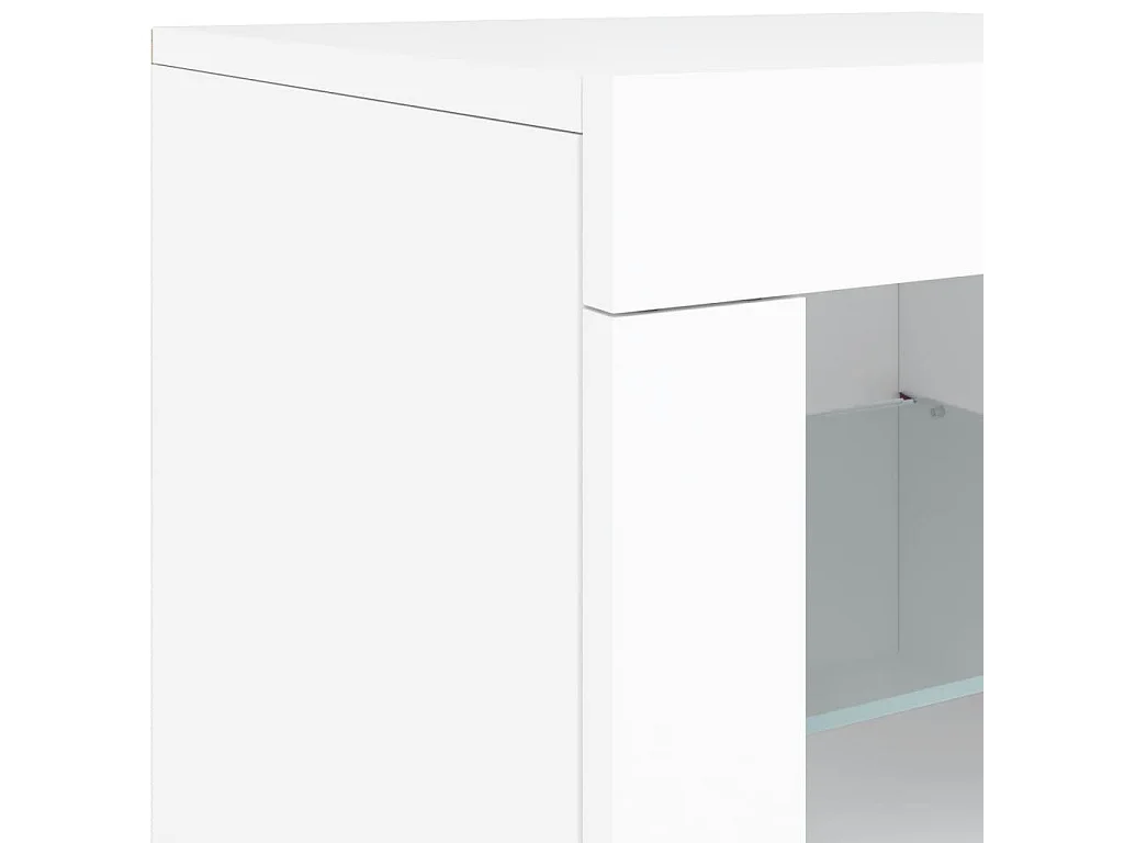 Buffet avec lumières LED blanc 142,5x37x67 cm