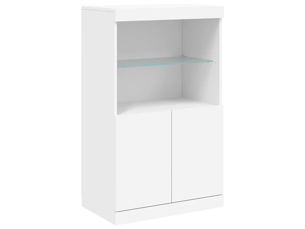 Buffet avec lumières LED blanc 181,5x37x100 cm