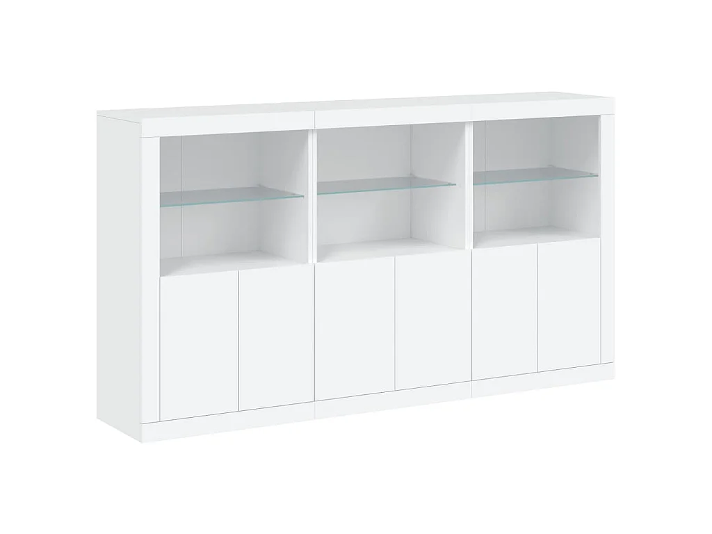 Buffet avec lumières LED blanc 181,5x37x100 cm