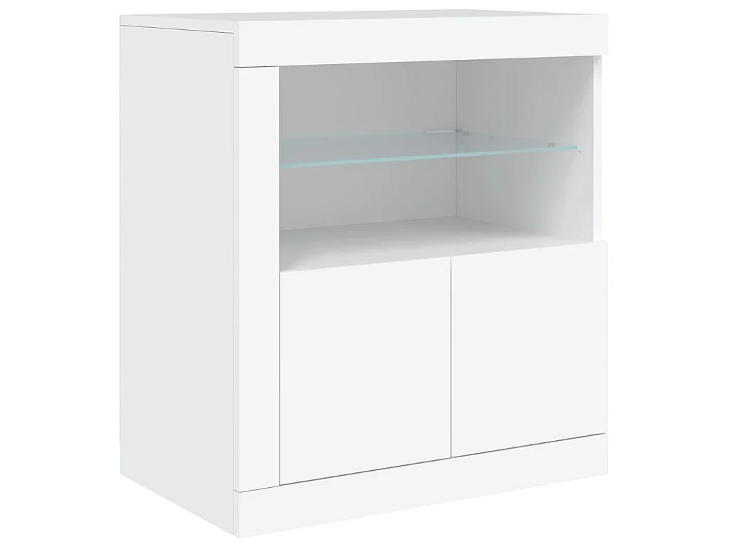Dressoir met LED-verlichting 181,5x37x67 cm wit