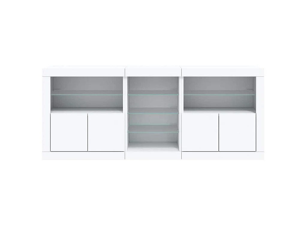 Buffet avec lumières LED blanc 181,5x37x67 cm