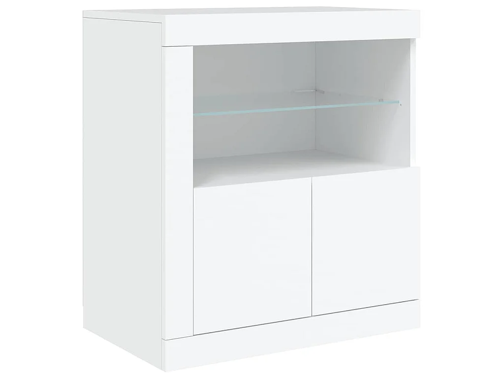 Buffet avec lumières LED blanc 181,5x37x67 cm
