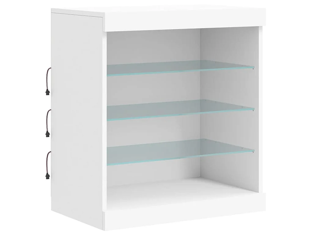 Buffet avec lumières LED blanc 181,5x37x67 cm