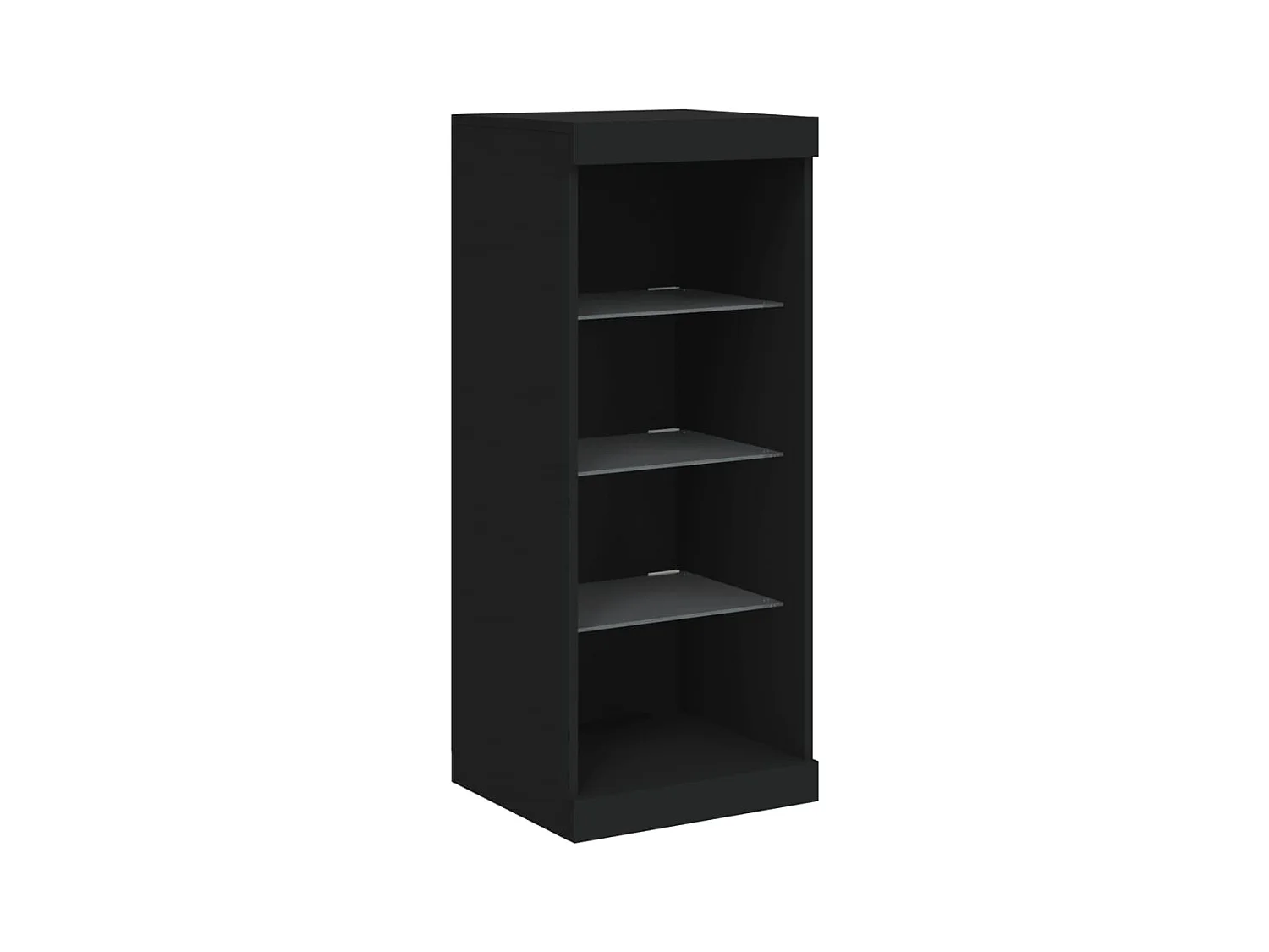 Buffets avec lumières LED 3 pcs noir bois d'ingénierie